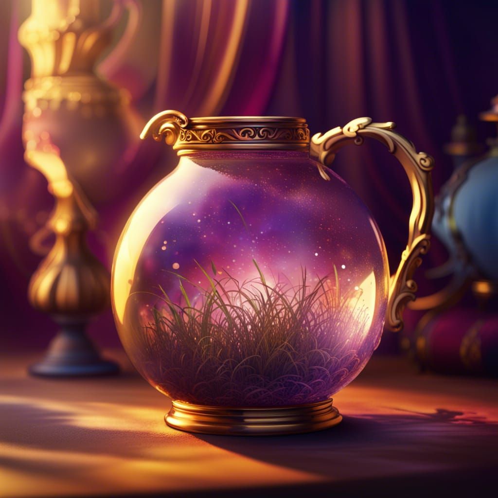 Ethereal Crystal Ball in Art Nouveau Rococo Style