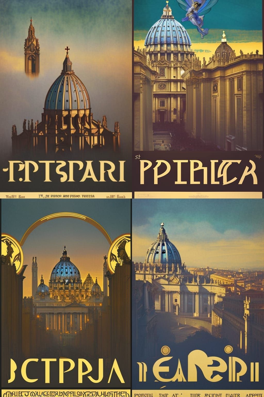 St. Peter's Basilica: Art Deco Travel Poster