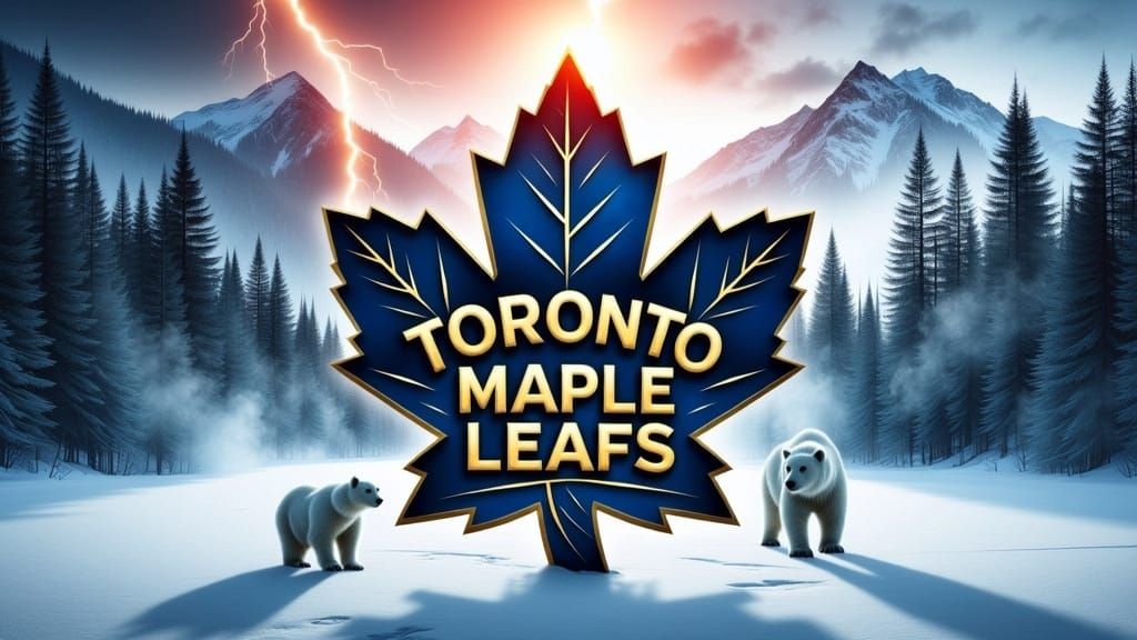 Toronto Maple Leafs Emblem Amidst Polar Bear Lightning