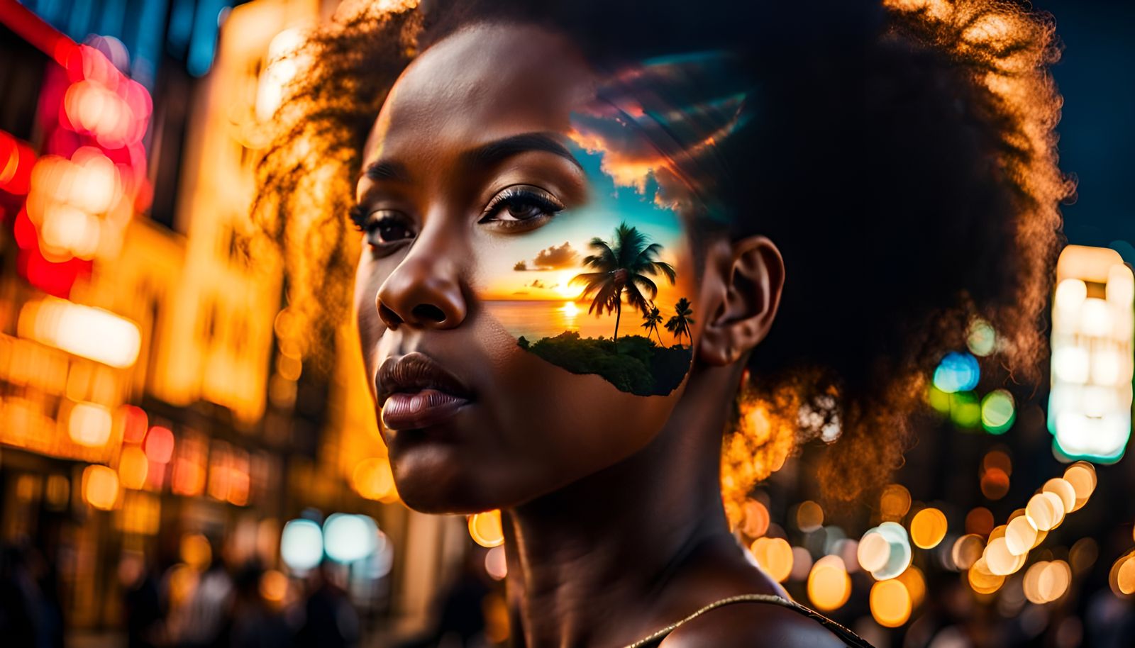 Ominous Night: Busy City Streets in Deep Focus