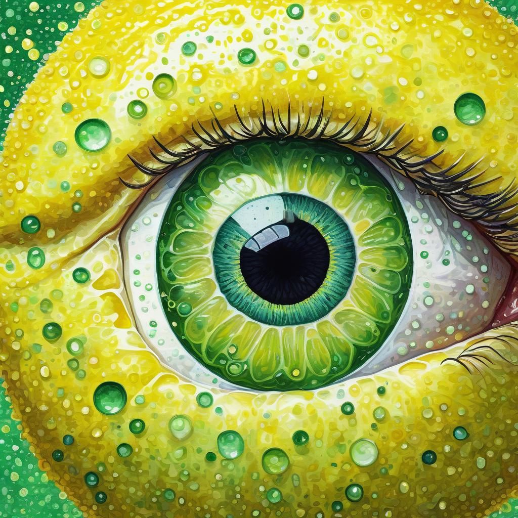 Lemon Eyeball in Pointillism Style
