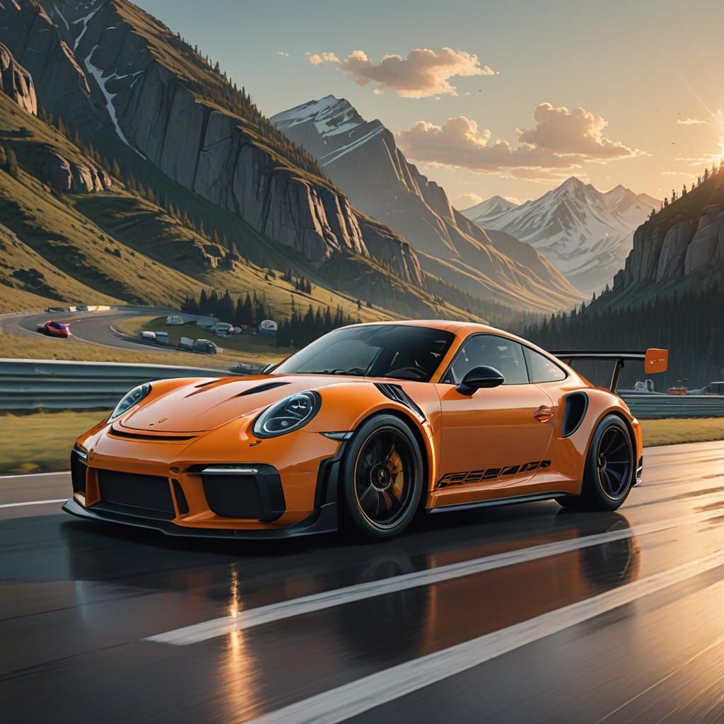 Porsche 911 992 GT3 RS in High-Speed Action
