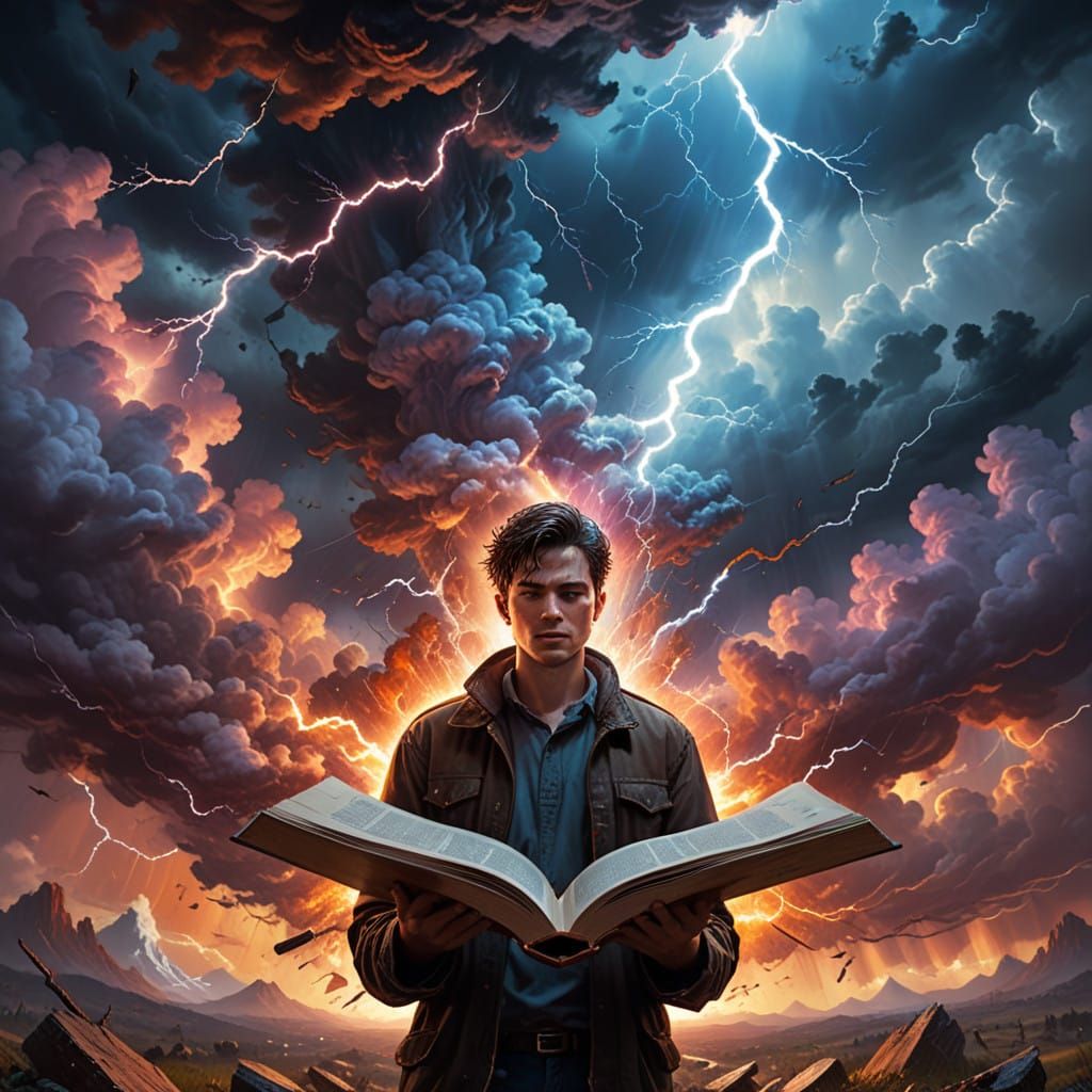 Majestic Hands Unveil the Book of Life Amidst Apocalyptic Tu...