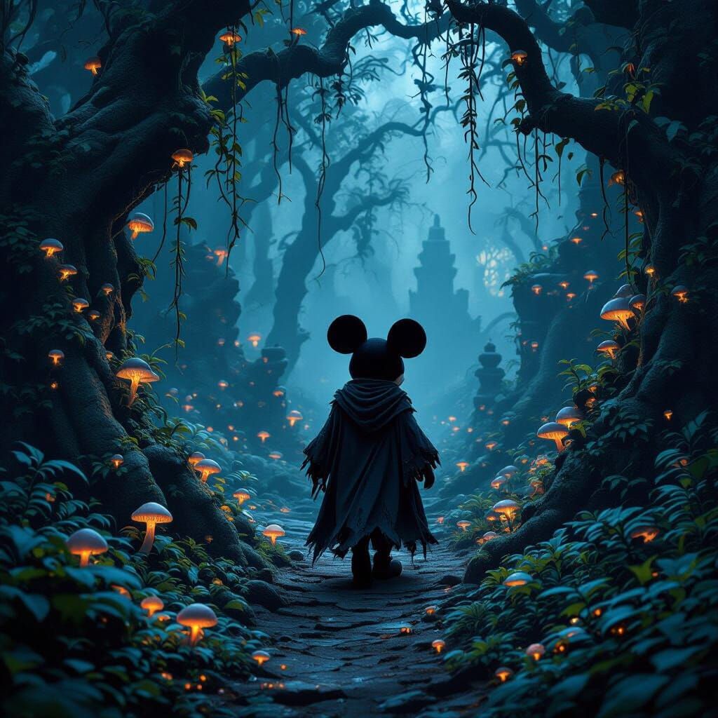 Dark Fantasy Mortimer Mouse in Twilight Jungle