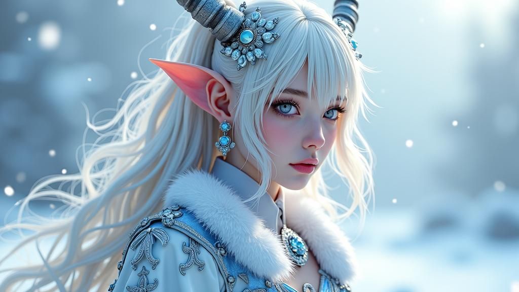 Icy Devil Queen in 3D Anime Style