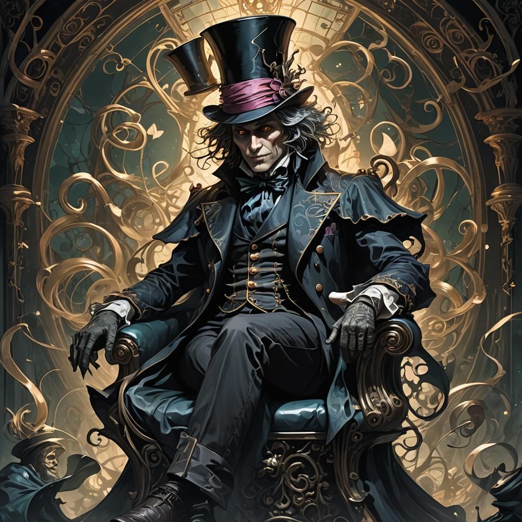 Hatter Madigan on Throne: Dark Fantasy Concept Art