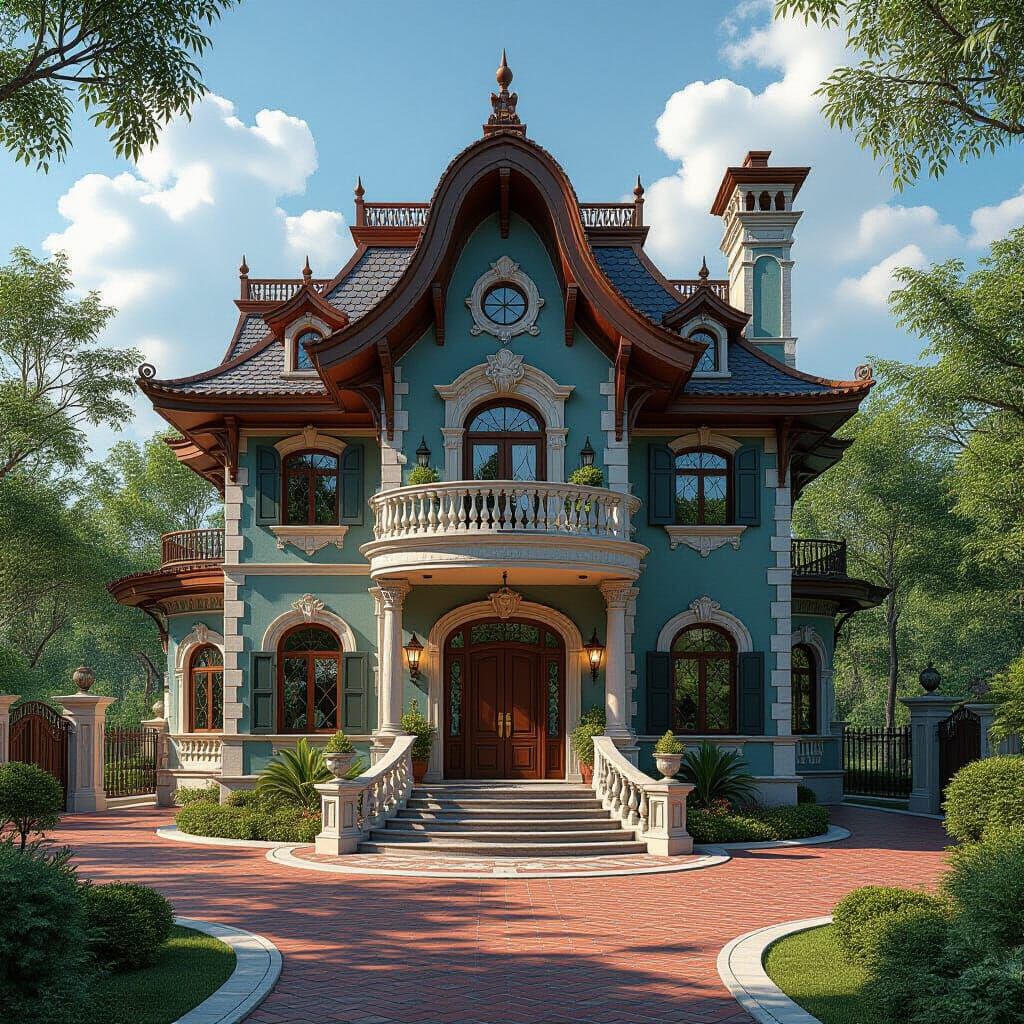 Extravagant Home in Fantasy Concept Art Style