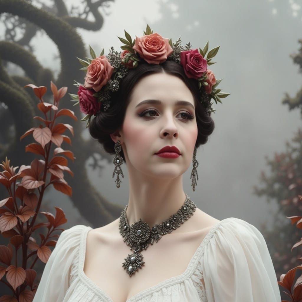 Gothic Beauty in a Victorian-Inspired Gown