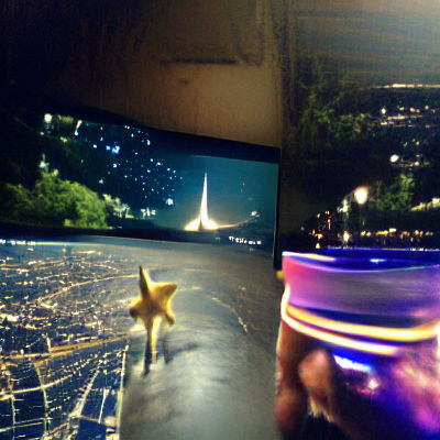 Paris Cityscape Under Starry Night Sky