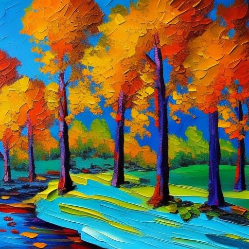 Expressionist Oil Painting in Neo-Impressionism Style