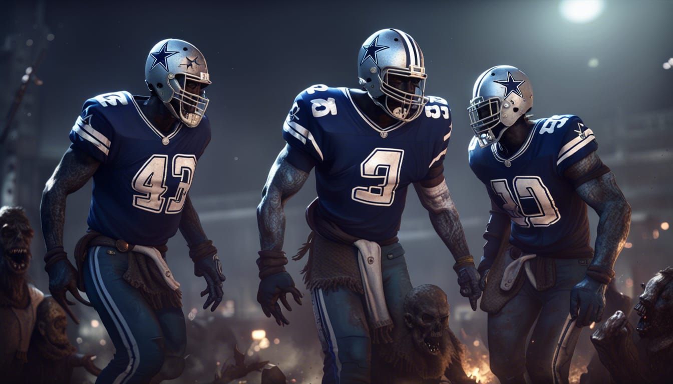Dallas Cowboys as Zombies: Dark Fantasy Concept Art
