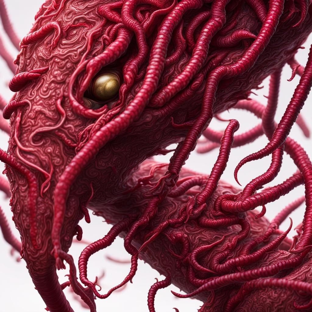 Dramatic Bloodworm King in Striking Colors