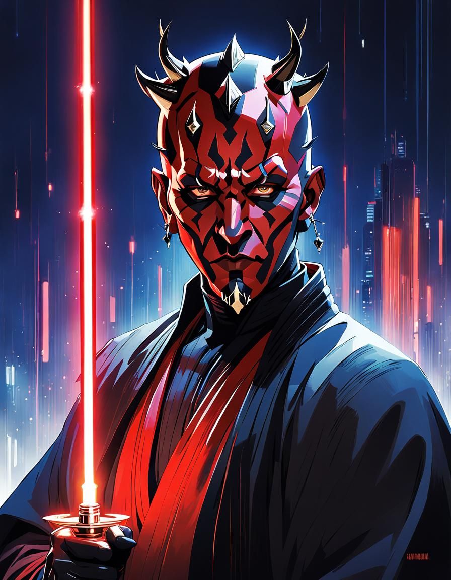 Darth Maul Mugshot in Anime Style