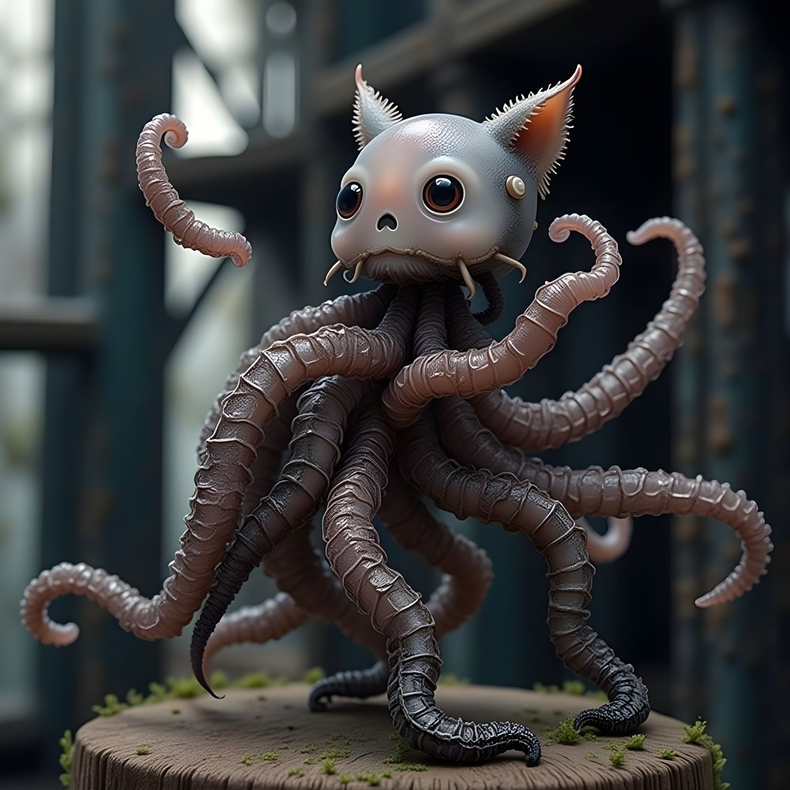 Biomechanical Kitten-Kraken Revealed in Giger-Inspired Mount...
