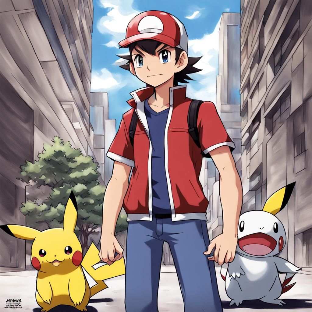 American Pokémon Trainer in Anime Style