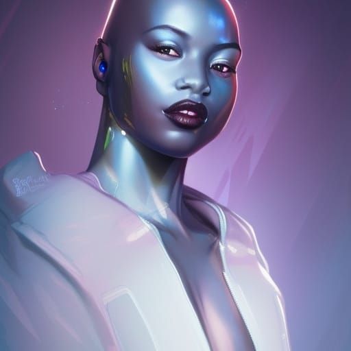 Black Alien Rapper Portrait in Detailed Digital Art