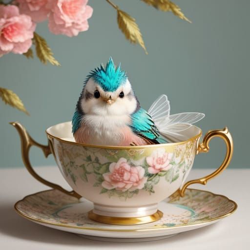 Whimsical Watercolor Long-Tailed Tit Family