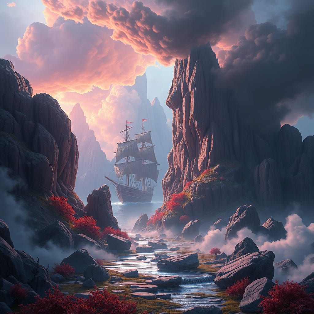 Ethereal Wings Unveiled in Deep Fantasy Realm