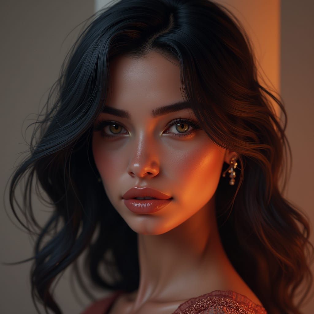 Elegant Celebrity Portrait in Art Nouveau Style