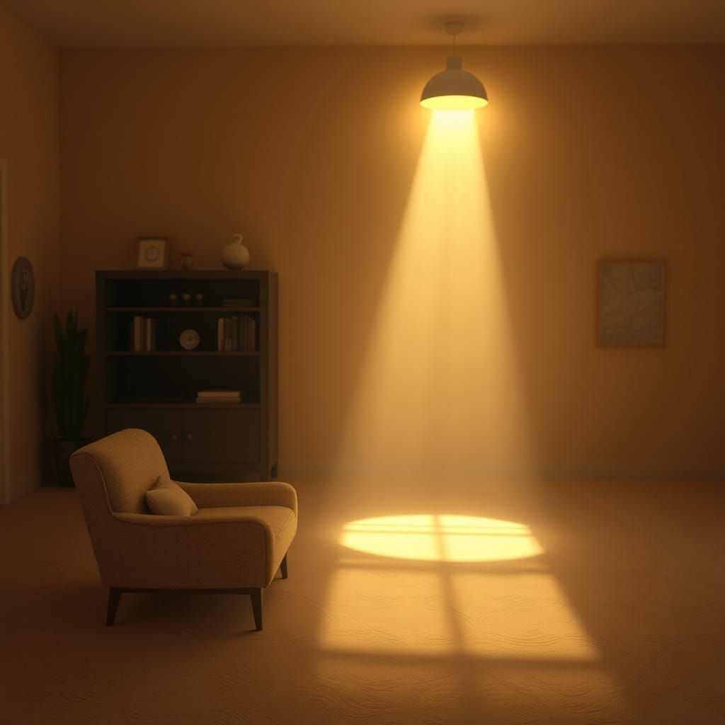 Surreal Beige Landscape with Dynamic Lighting