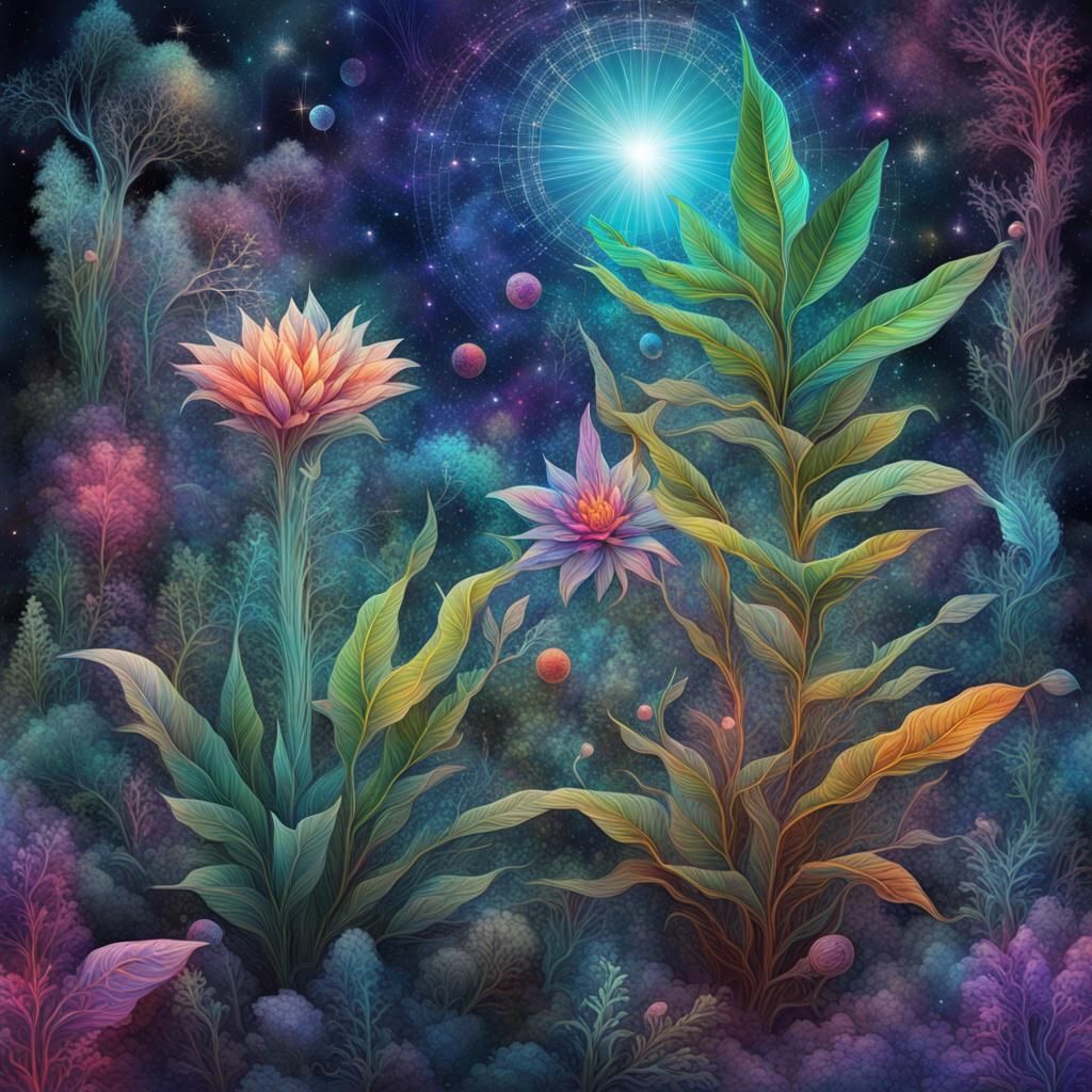 Cosmic Plants in Visionary Style