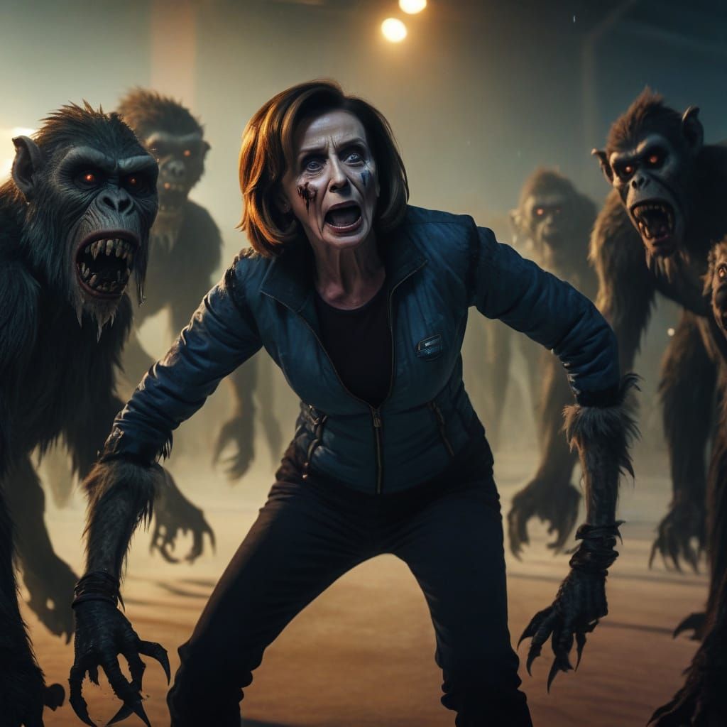 Cinematic Portrait of a Politician in Horror Chaos