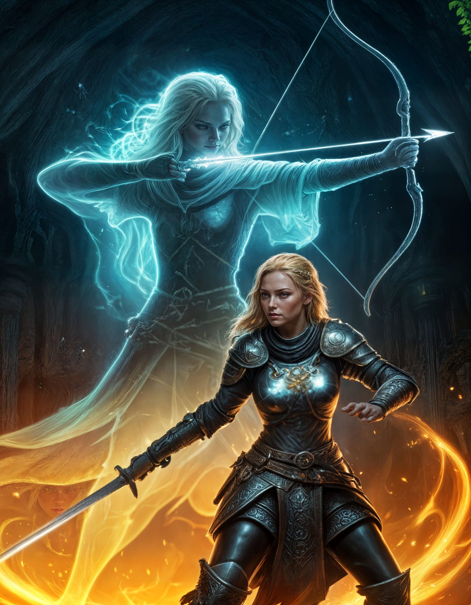 Ethereal Fighter Unleashes Shadow Self in Grotto