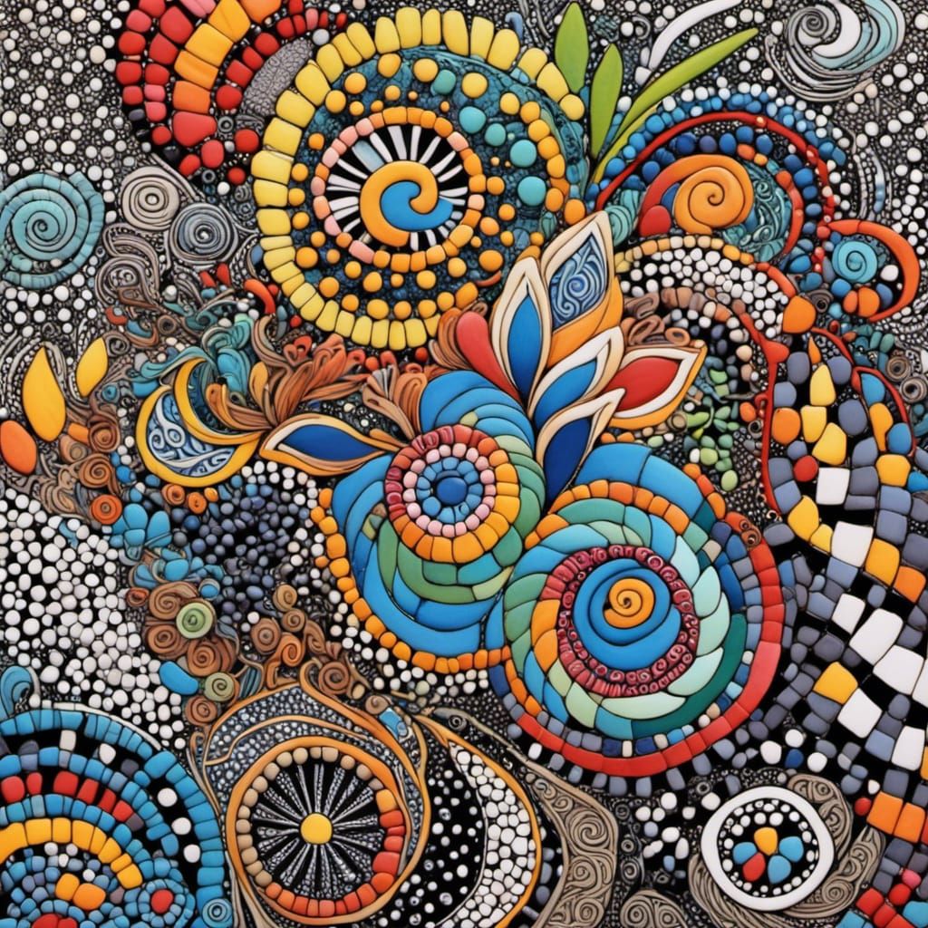 Complex 3D Zentangle with Fractured Reality