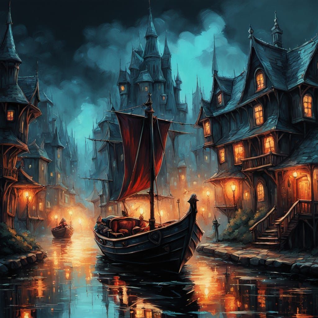 Cyberpunk Ghost Descends Dark Staircase