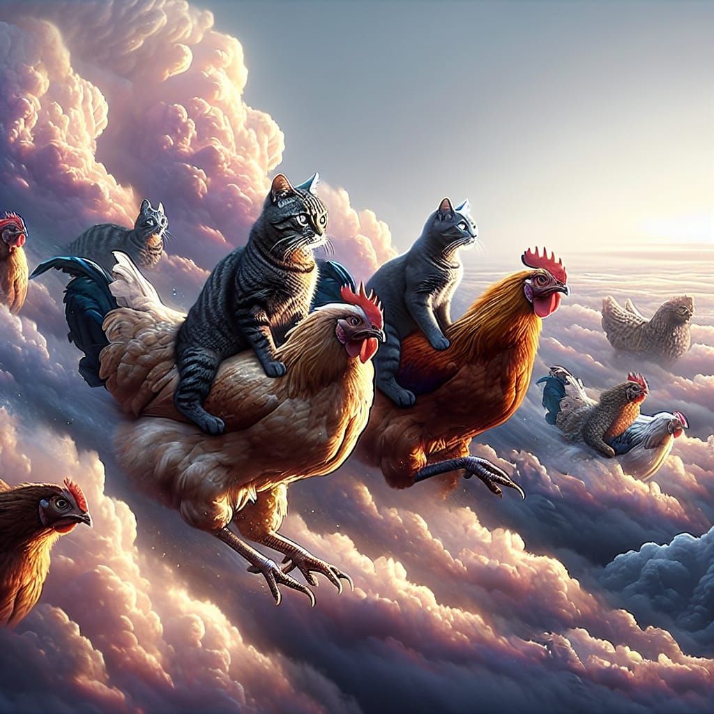 Cats Ride Chickens in Epic Maximalist Race