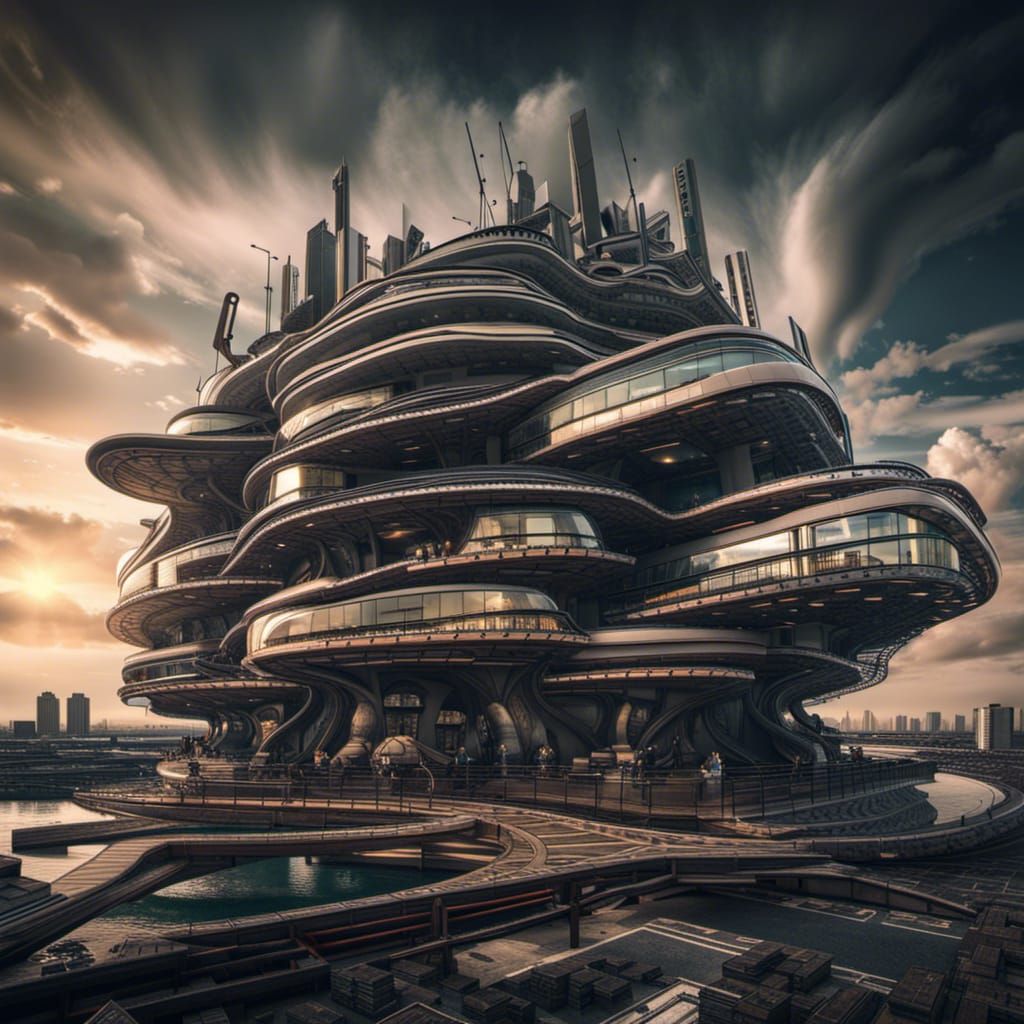Futuristic Scene in Hyperrealistic Style