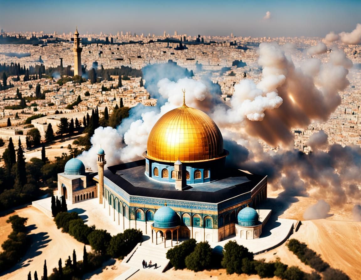 Free Palestine: Surreal Al-Aqsa Mosque Scene
