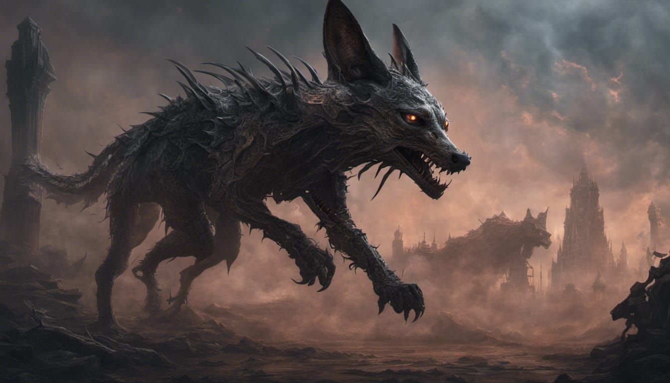 Jackal in Smoke: Gothic Fantasy Art