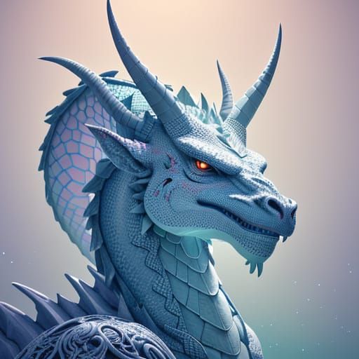 Dragon's Head in 3D Digital Lace Sculpture