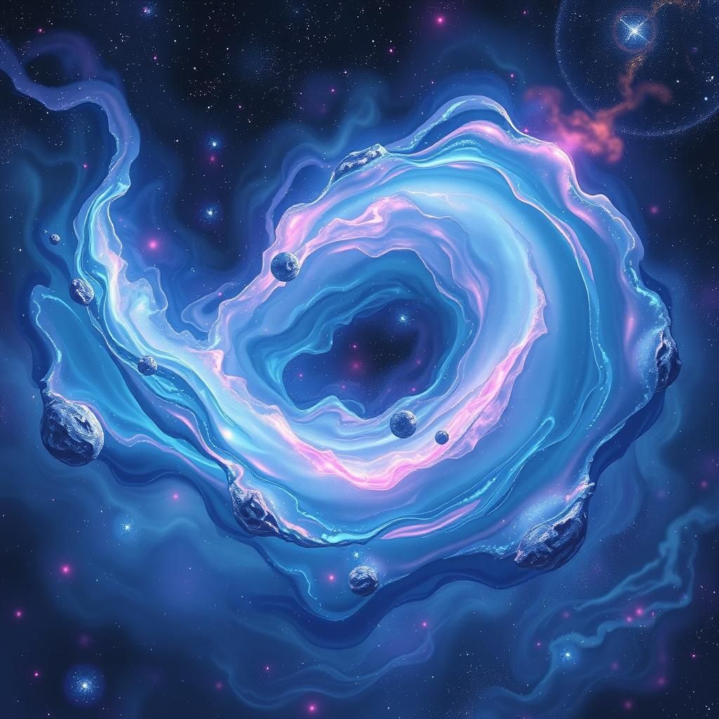 Cosmic Juice Swirling Through Space as Matte Painting