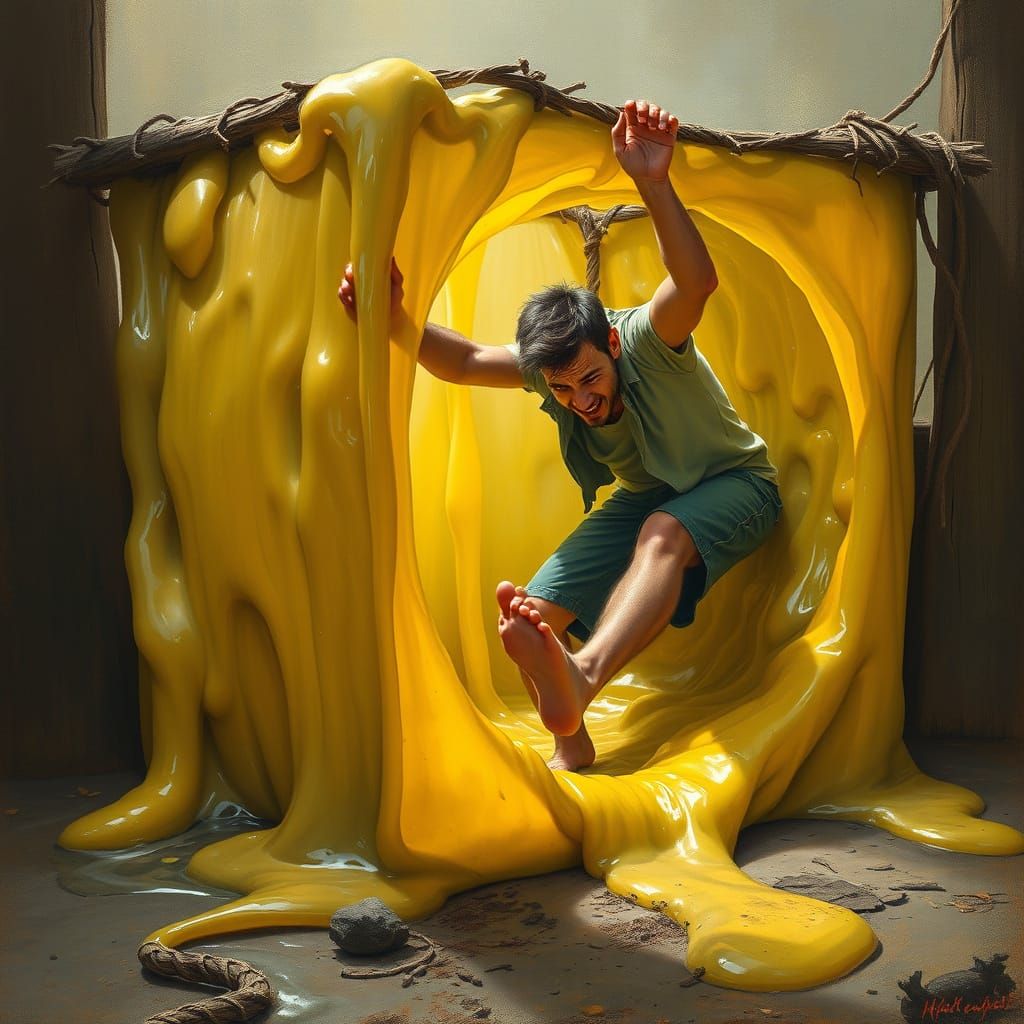 Man Trapped in Giant Rat Glue Wheel