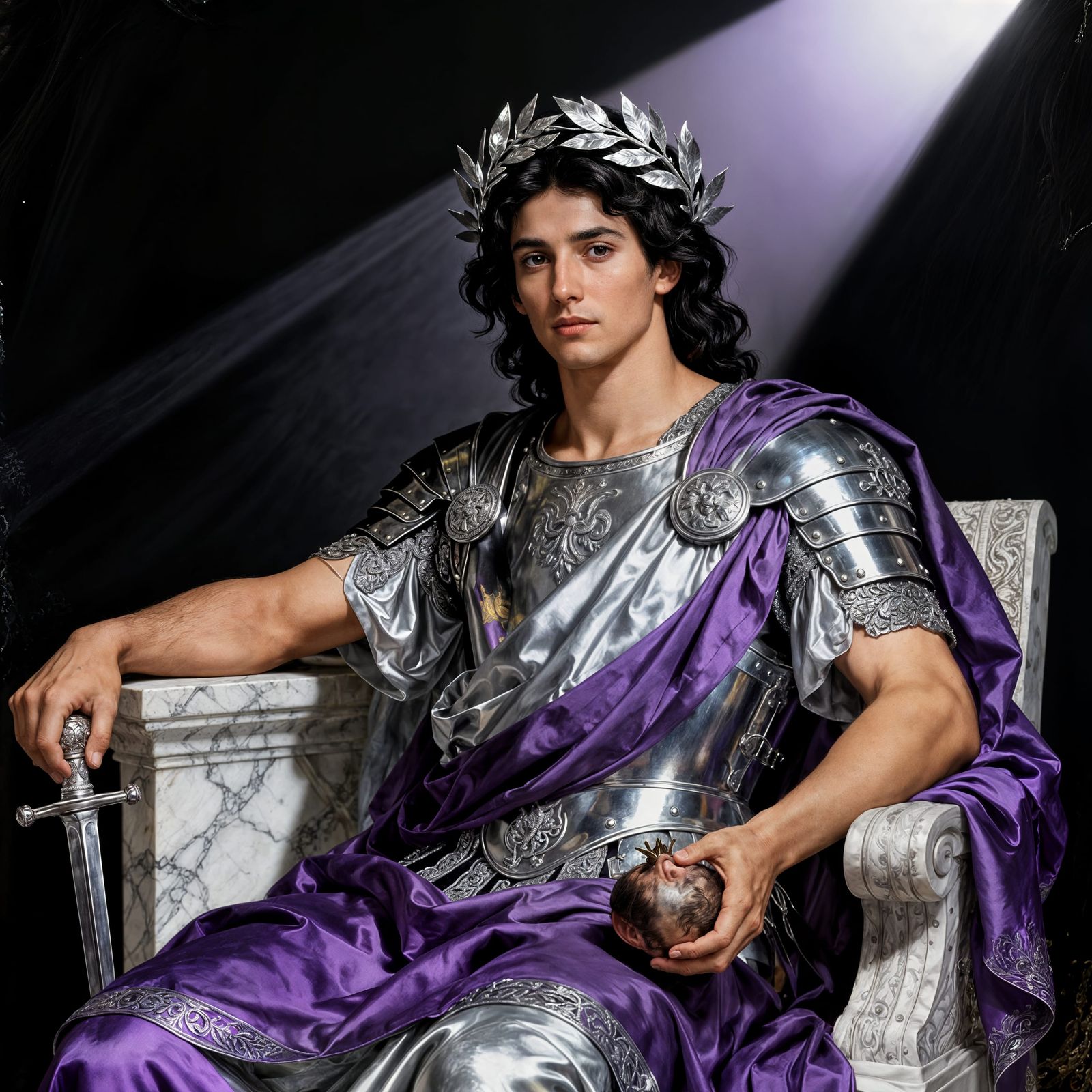 Roman God Pluto in Caravaggio Style