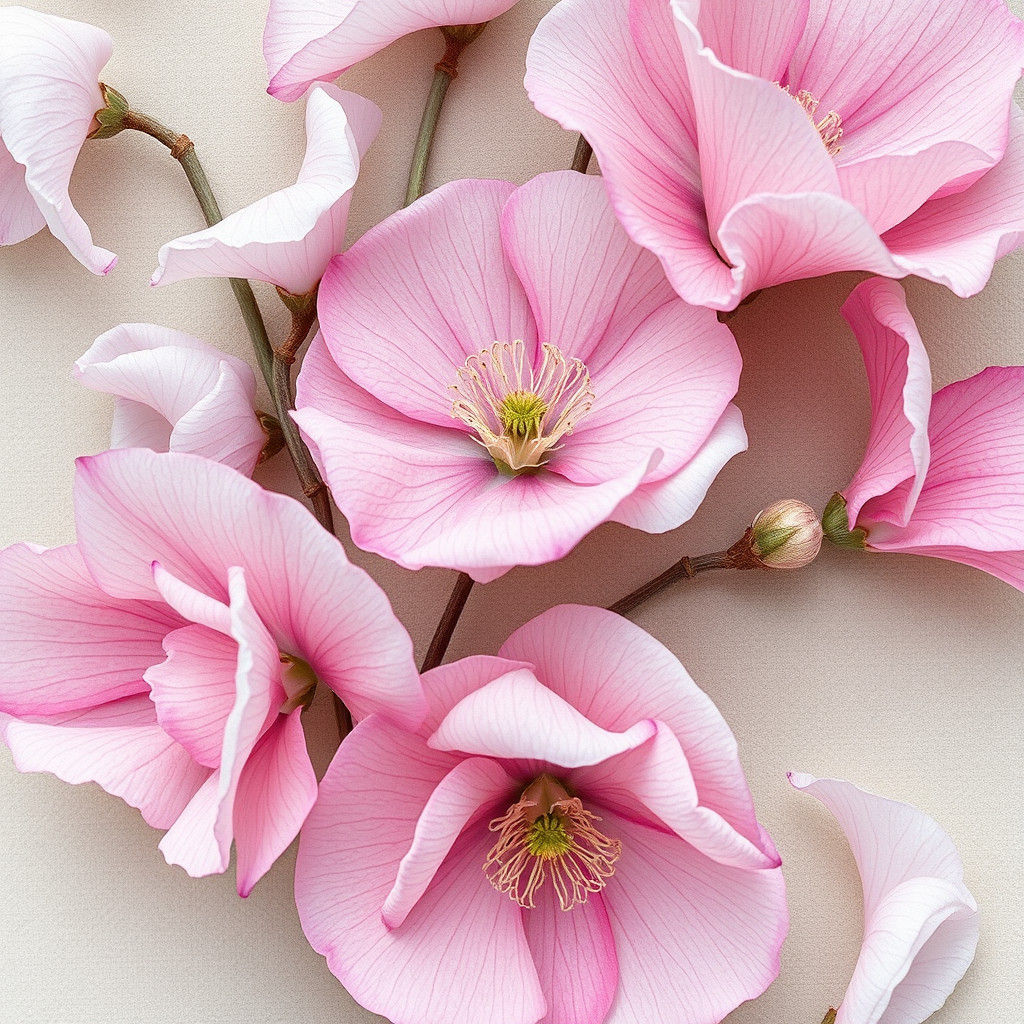 Sweet Pea Blossoms in Salt Art Technique