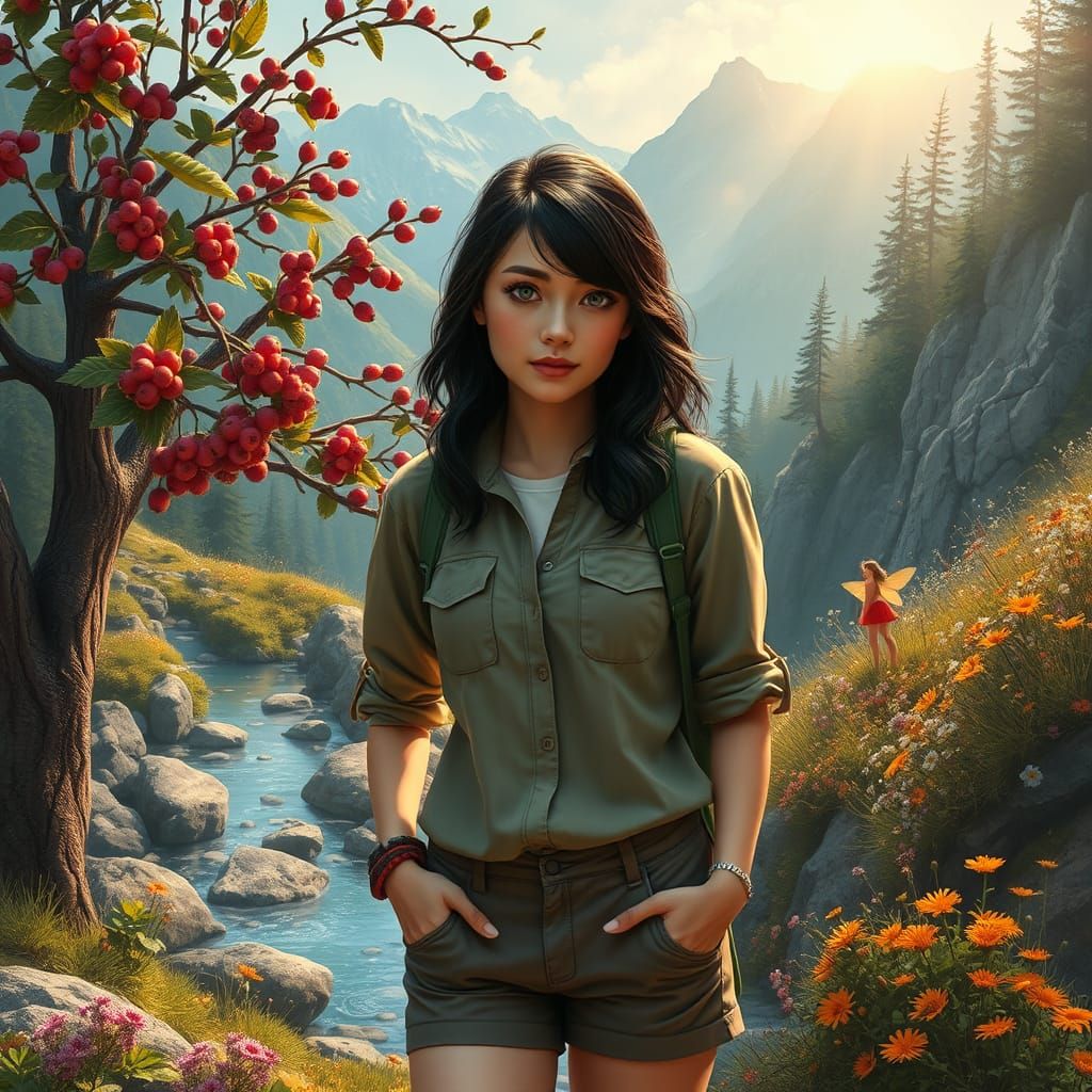 Whimsical Fairy Spring Discovery in Matte Painting Style