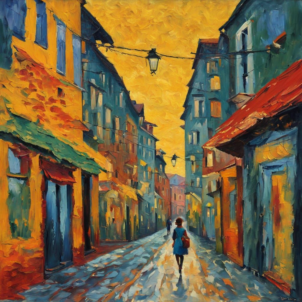 Neo-Expressionist Cityscape, Salt Lake City USA