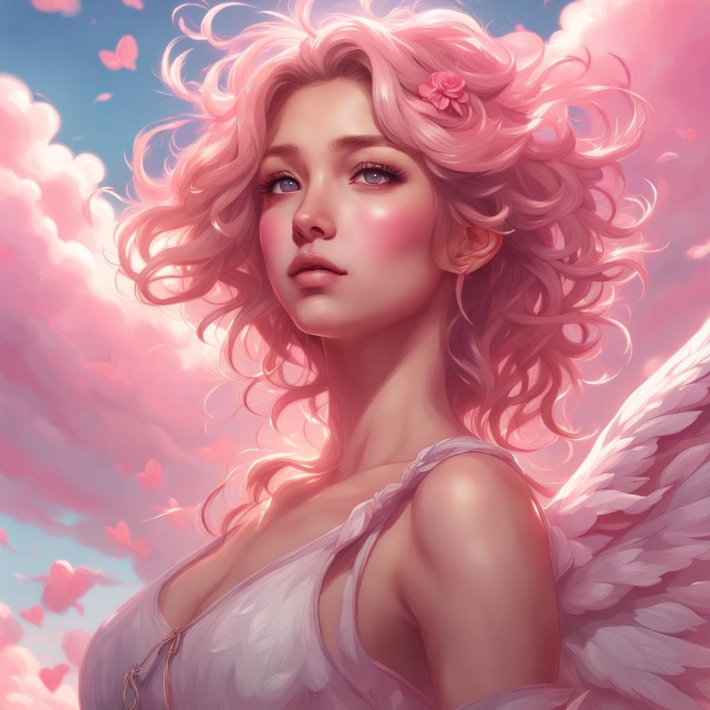 K-Pop Cupid Portrait in Hyperdetailed Digital Art