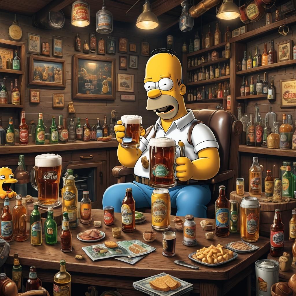Homer and Peter Share a Beer