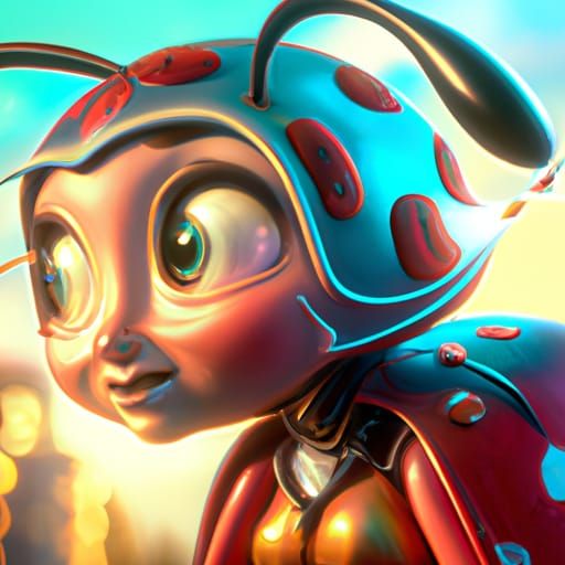 Lively Ladybug Leeroy: 3D Digital Art