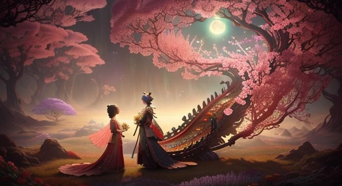 Floral Brains Blooming in Sunlight: Hyperrealistic Photograp...