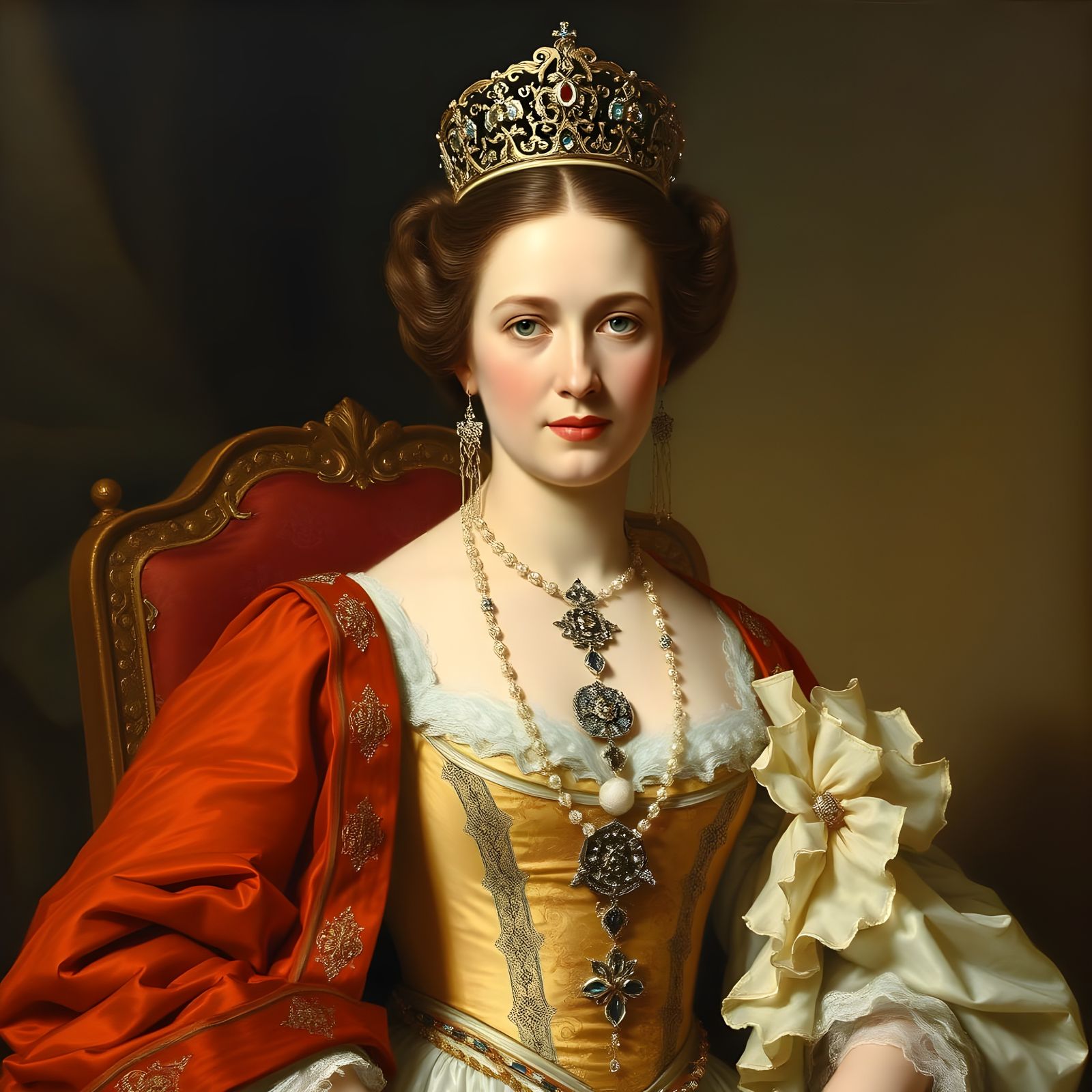 Catherine the Great Coronation Portrait in Tonalist Style