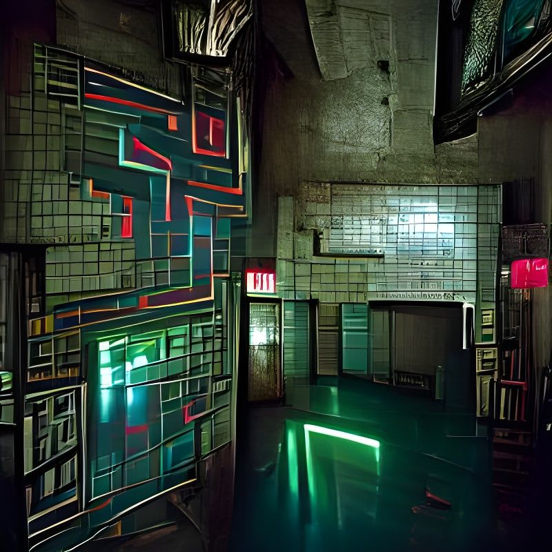 Sinister 80s Liminal Space with Mint Tiles