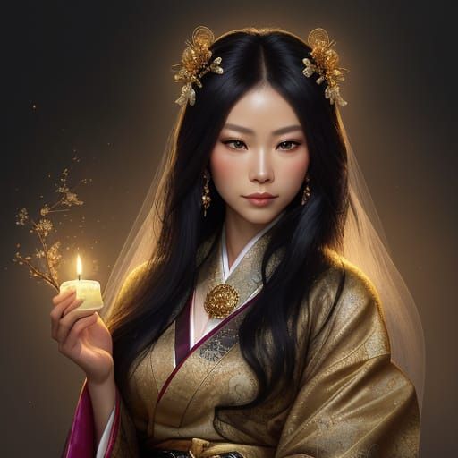 Surreal Goddess in Elegant Japanese Fantasy