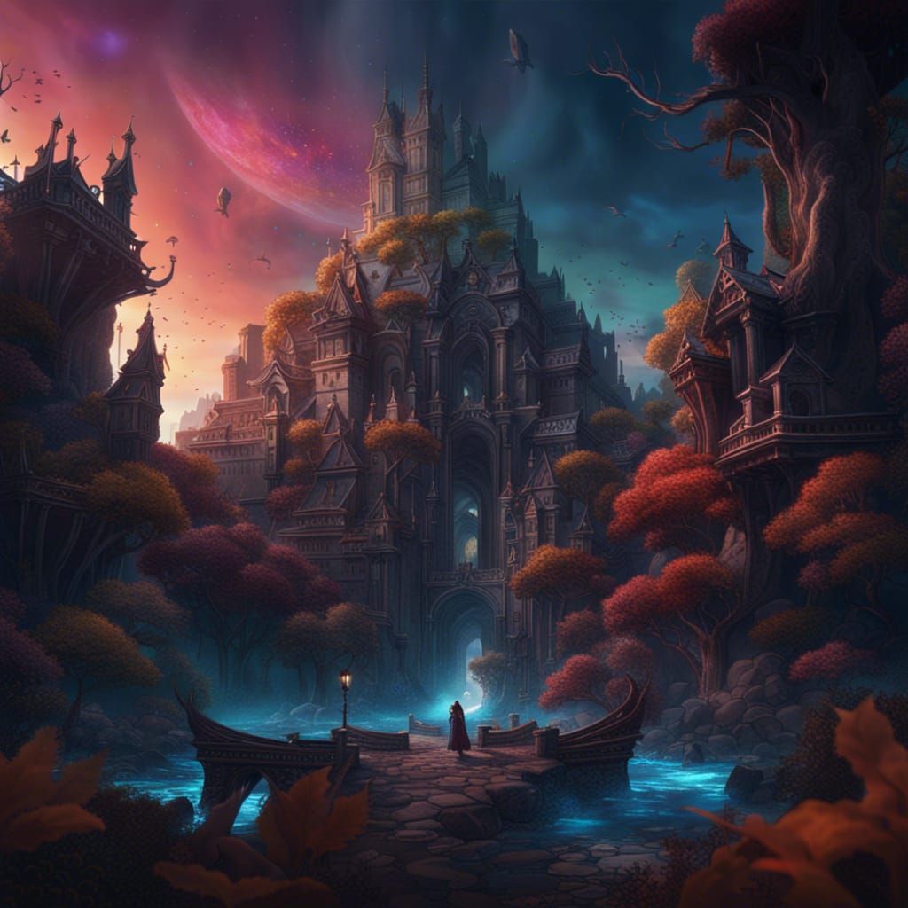 Fantastical Album Cover Art in Deep Color