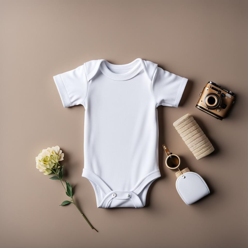 Realistic Baby Onesie Mock-up Photo