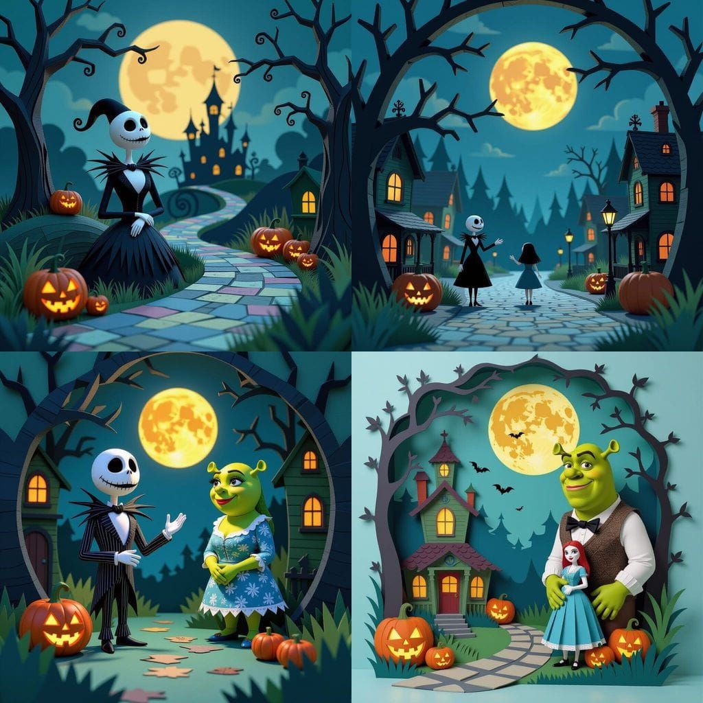 Nightmare Before Christmas Meets Shrek in Diorama